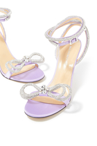 Double-Bow 95 Satin Sandals